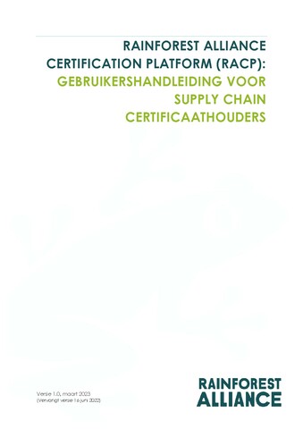 NL - RACP User Manual for Supply Chain Actors 